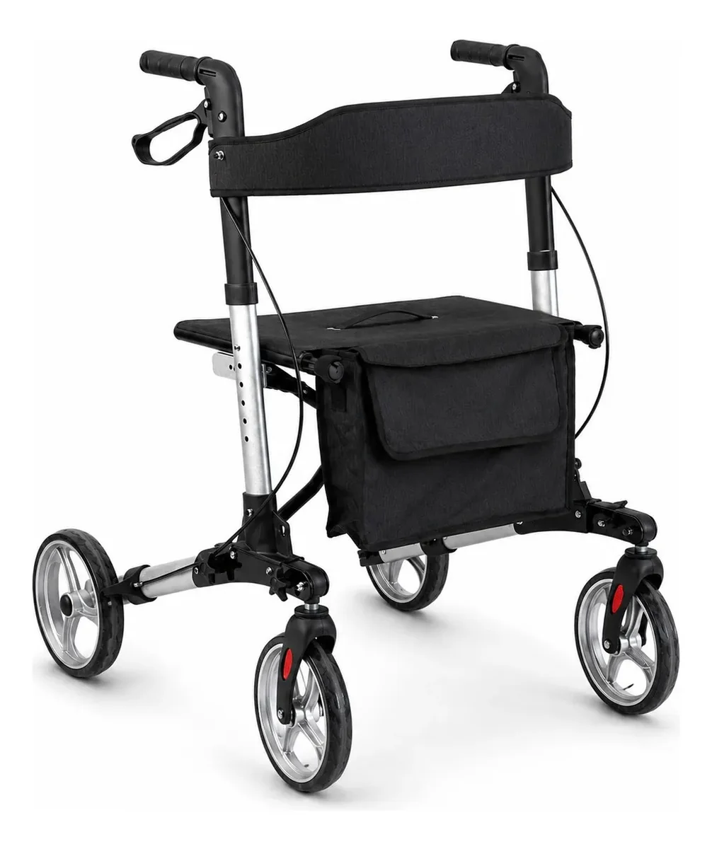 Andador Rollator Ultraliviano de Aluminio 4 Ruedas con Asiento y Respaldo