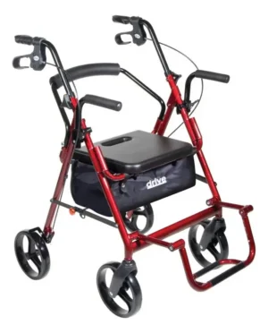 Andador 2 en 1 Convertible en Silla de Ruedas, 4 Ruedas con Frenos