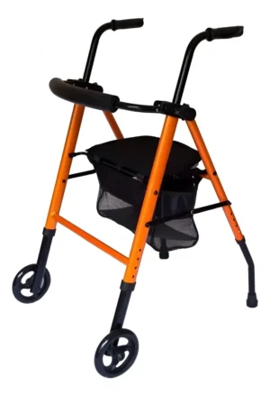 Andador Ortopedico Tijera C/ Ruedas Asiento Bolso Premium