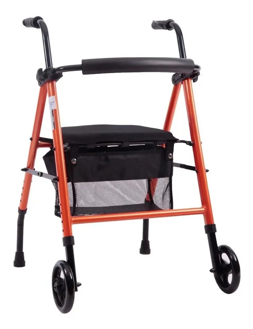 Andador Ortopedico Tijera C/ Ruedas Asiento Bolso Premium - Imagen 2