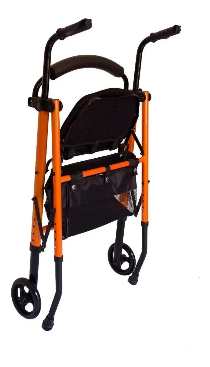 Andador Ortopedico Tijera C/ Ruedas Asiento Bolso Premium - Imagen 4