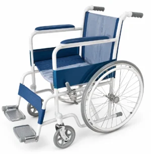 Silla de Ruedas Fija Plegable de Acero
